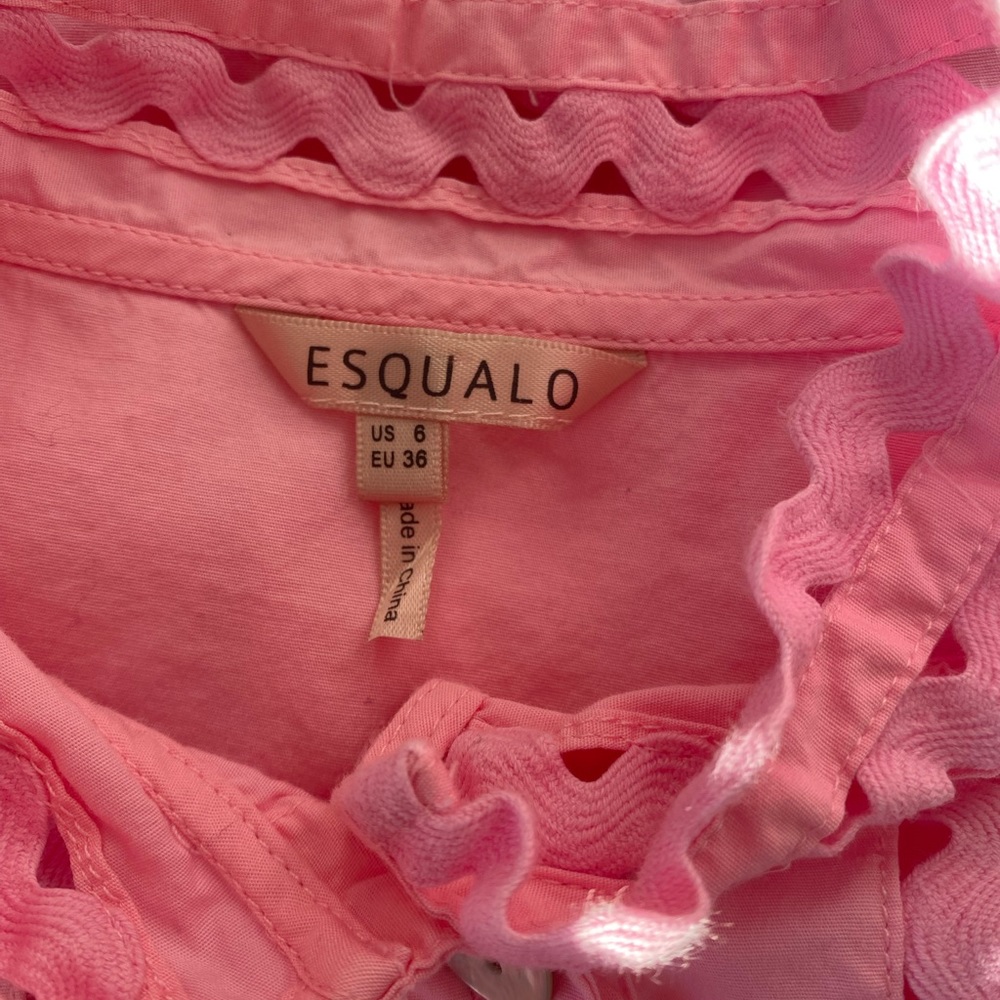 Esqualo puffed sleeve pink cotton poplin blouse - Picture 8 of 11